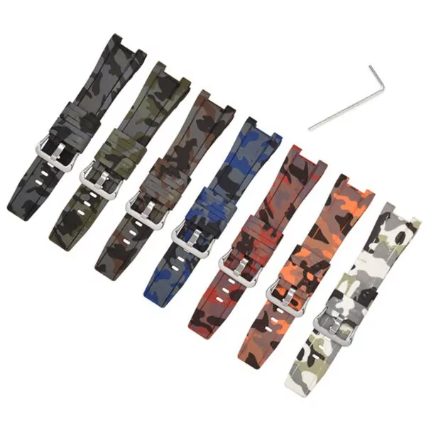 0_AOOW-Camouflage-sangles-en-caoutchouc-pour-Casio-g-shock-GST-W300-GST-S110-S100G-GST-W110 copy Orange camouflage Strap Casio G-Steel GST-Series 26x14mm In Rubber
