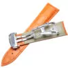 Leather Crocodile Speedmaster Seamaster strap bracelet-10 Orange Leather Band Bracelet for Omega Speedmaster, Seamaster in Alligator/Crocodile Grain