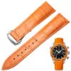 Leather Crocodile Speedmaster Seamaster strap bracelet-8 Orange Leather Band Bracelet for Omega Speedmaster, Seamaster in Alligator/Crocodile Grain