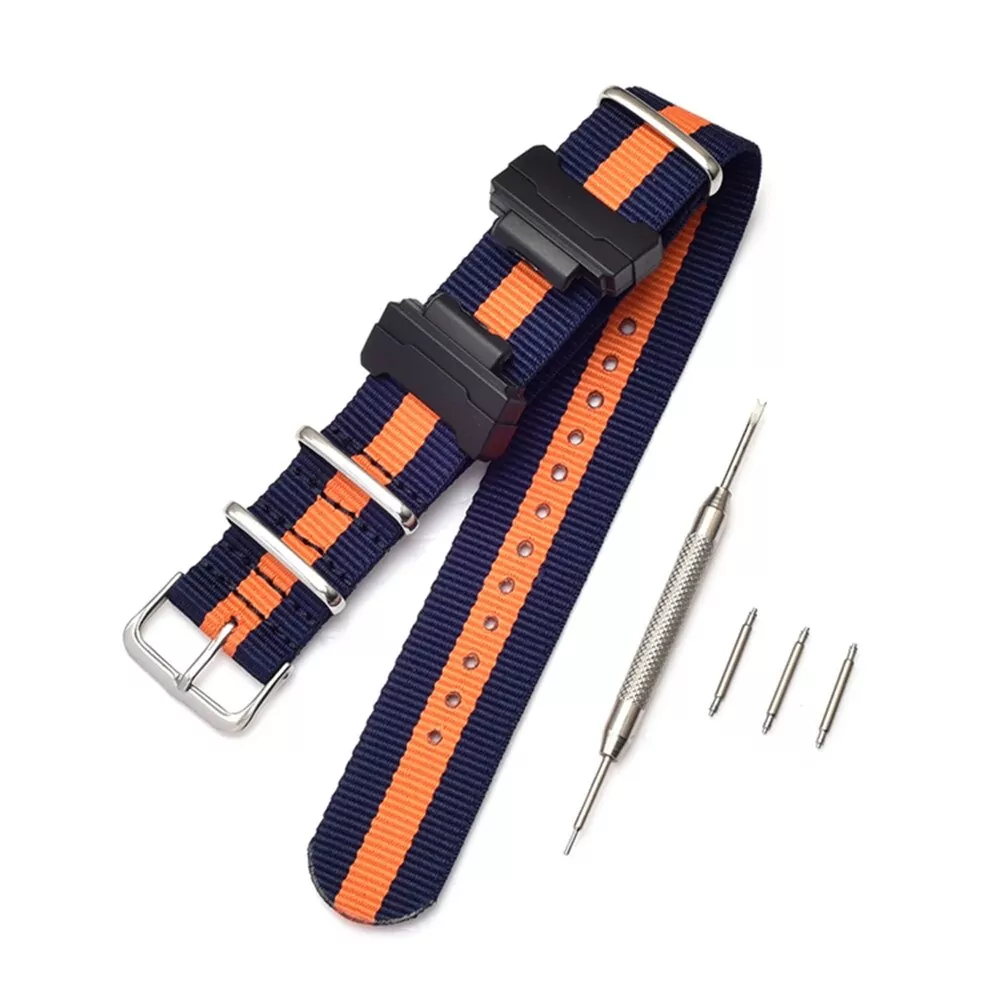 22_Bracelet-de-remplacement-en-Nylon-otan-pour-Casio-g-shock-GA-110-100-120-150-200 Blue & Orange Nato Strap Casio 22mm In Nylon