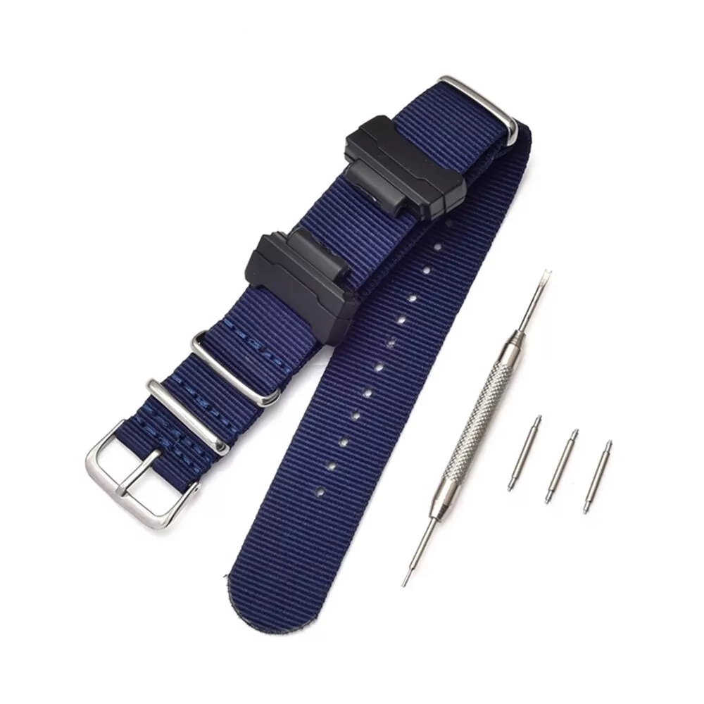 8_Bracelet-de-remplacement-en-Nylon-otan-pour-Casio-g-shock-GA-110-100-120-150-200 Blue Nato Strap Casio 22mm In Nylon