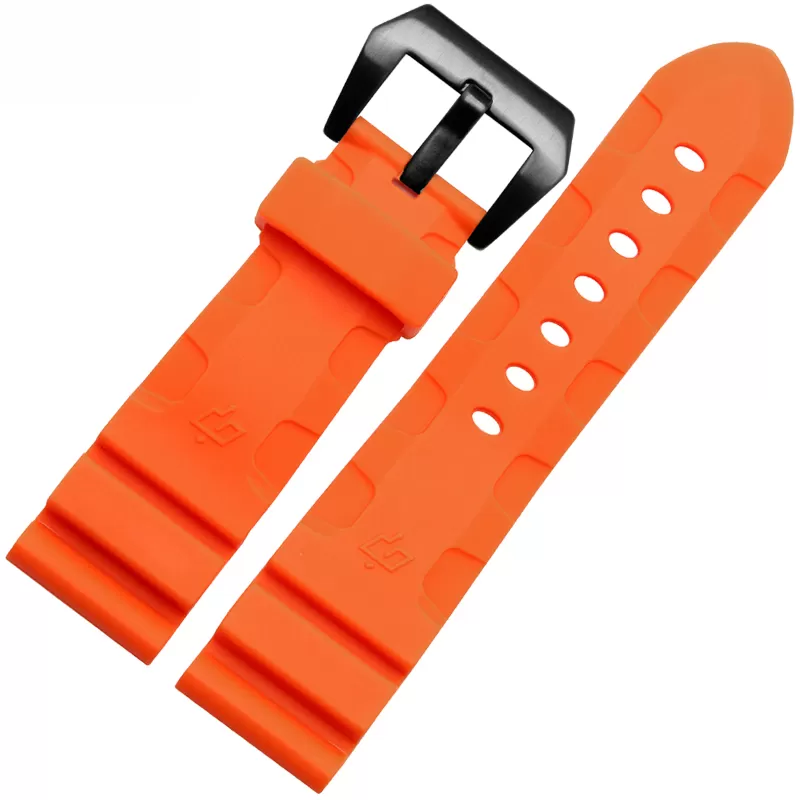 Bande-de-montre-24mm-26mm-NOUVEAUX-HOMMES-TOP-GRADE-Noir-Imperm-able-L-eau-de-Roche-2 copy Orange Rubber Strap Panerai Luminor, Marina, Submersible...
