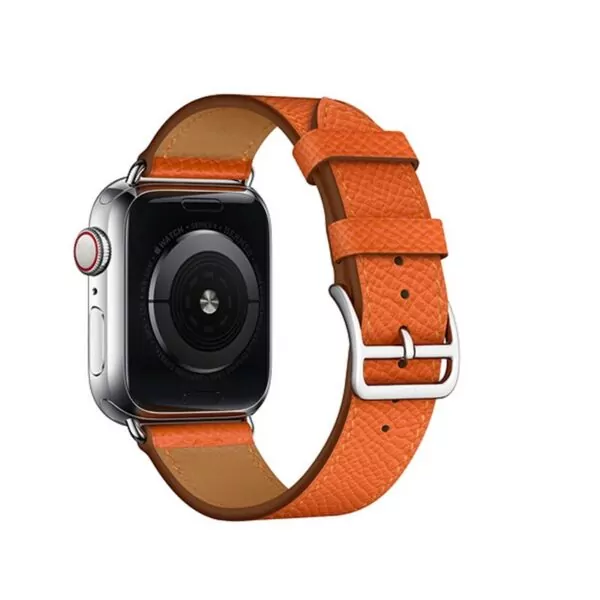 Orange Leather Strap for Apple iWatch Hermes
