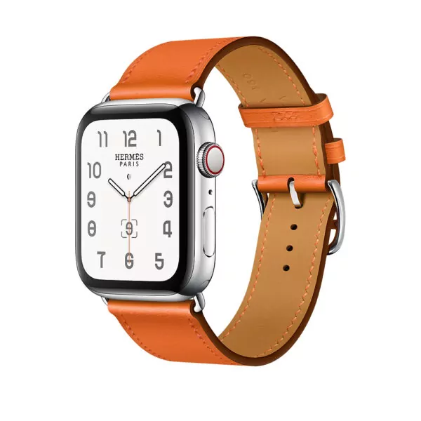 Orange Leather Strap for Apple iWatch Hermes