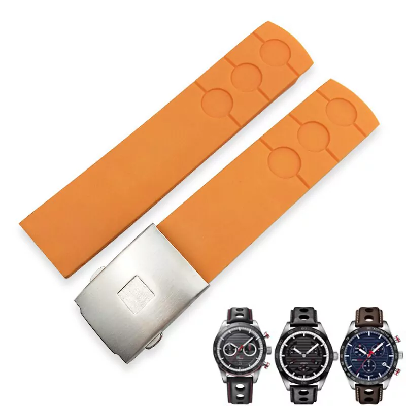 Rubber-strap-for-tussot-prsr-516-aftermarket-2 Orange Strap Bracelet Tissot PRS516 In Rubber - 20mm