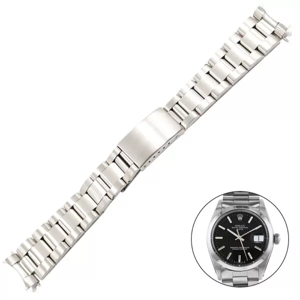 Oyster Steel Oyster Band Bracelet for Rolex Datejust Vintage Steel Replacement Strap - 4 Sizes