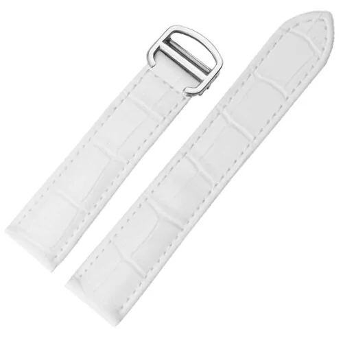 1_PEIYI-Bracelet-en-cuir-v-ritable-Bracelet-de-montre-18-20-22mm-Bracelet-pour-homme-femme White Alligator Grain Leather Strap for Cartier Tank - 5 Sizes