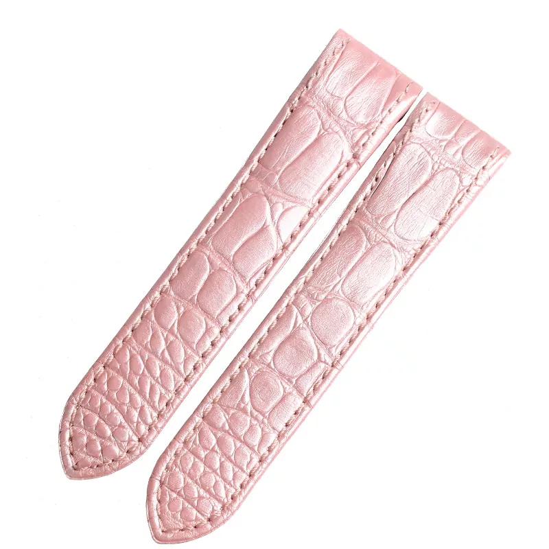 CASAX-7 Pastel Pink Genuine Crocodile Leather for Cartier Santos