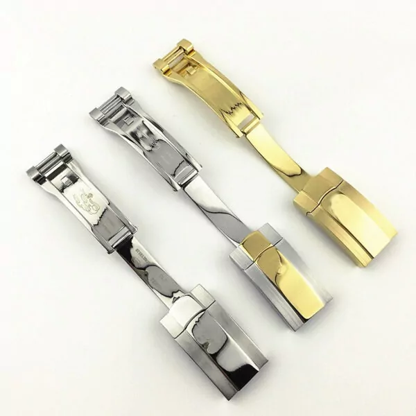 our-rolex-montre-boucle-daytona-vert-d_main-3 Polished Steel Folding Clasp for Rolex Datejust & Milgauss 16mm Stainless Steel