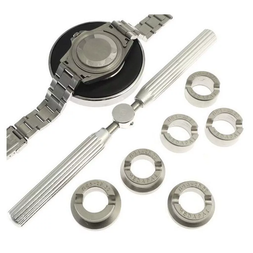 Prime-Acier-Inoxydable-Professionnel-Horloger-5537-Suivre-Retour-D-ouvreur-de-Cas-De-Couverture-7-pcs_1 Watchmaker Tools Case Opener for Rolex, Tudor 6 Sizes Stainless Steel