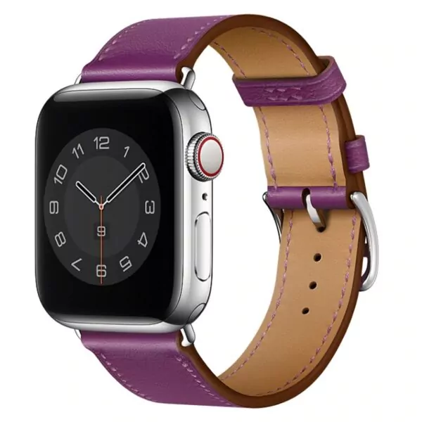 e-plus-recent-bracelet-en-cuir-a-tour-u_description-20 Purple Strap Apple iWatch Hermes In Leather