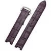2_16x8mm-femmes-montre-Bracelet-peau-de-veau-cuir-Bracelet-de-montre-pour-Omega-montre-de-Ville (1) Purple Strap Bracelet for Omega Ladymatic DeVille 16x8mm In Crocodile/Alligator Grain