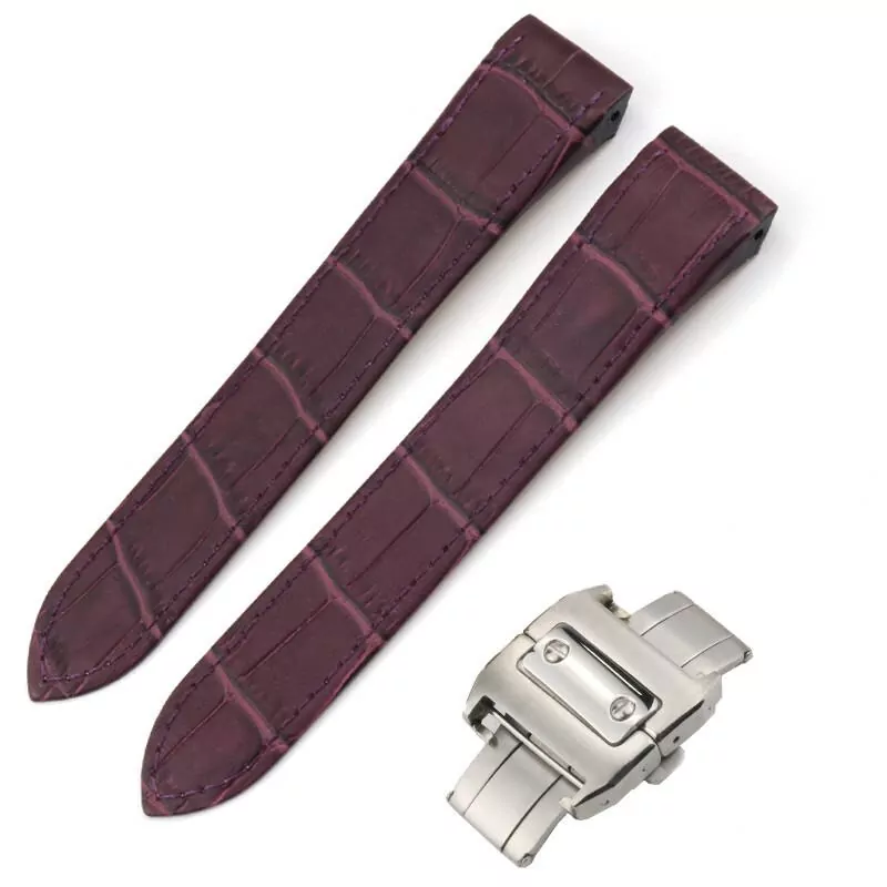 1_20mm-23mm-bracelet-de-montre-en-cuir-de-vachette-italien-de-haute-qualit-bracelet-de-montre Purple Strap Santos Medium Cartier 20mm In Crocodile/Leather Grain