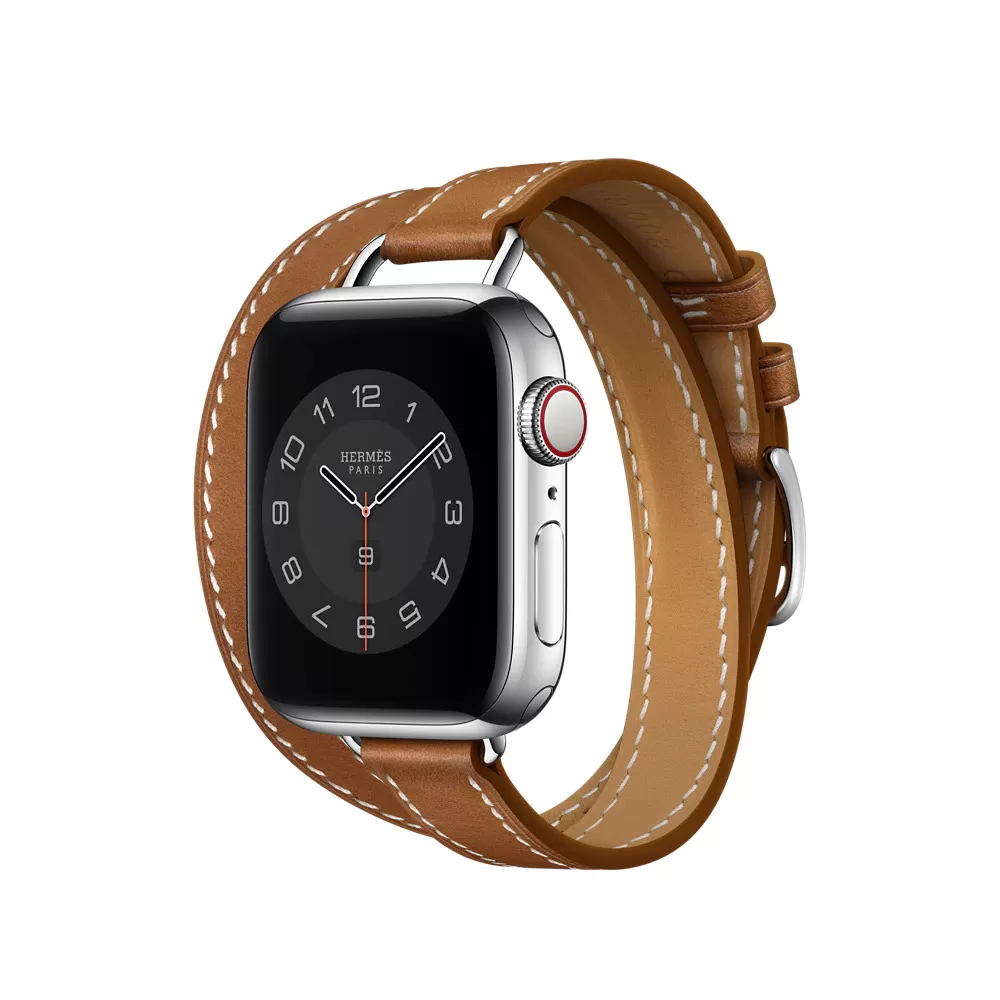 racelet-double-tour-fin-pour-apple-watc_description-3 Brown & White Double Tour Slim Band Apple iWatch Hermes In Leather