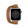 racelet-double-tour-fin-pour-apple-watc_description-4 Brown & White Double Tour Slim Band Apple iWatch Hermes In Leather