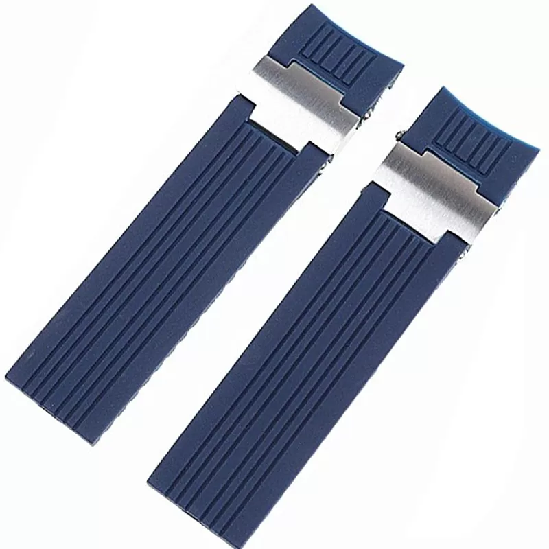 racelet-en-caoutchouc-de-silicone-pour_main-4 copy 2 Blue Strap For Ulysse Nardin Marine Diver in Rubber 22mm