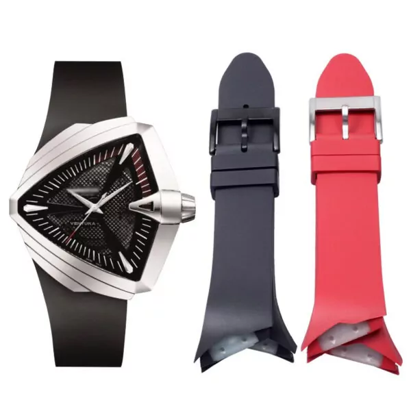 racelets-de-montre-en-caoutchouc-de-sil_main-0 Red Rubber Strap Bracelet for Hamilton Ventura XXL