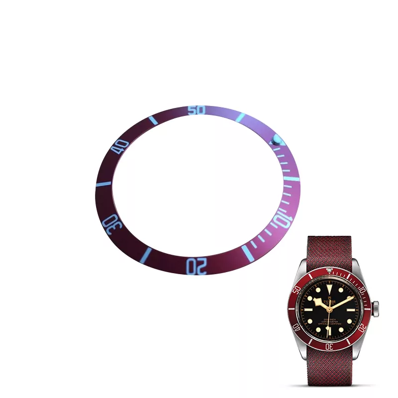 Lumineux-En-Aluminium-montre-lunette-insert-boucle-pour-Tudor-Patrimoine-Noir-Bay-Bronze-automatique-montre-pi_Rouge Red Bezel Insert Black Bay 43mm Heritage Tudor 41.8x34.2mm Aluminium