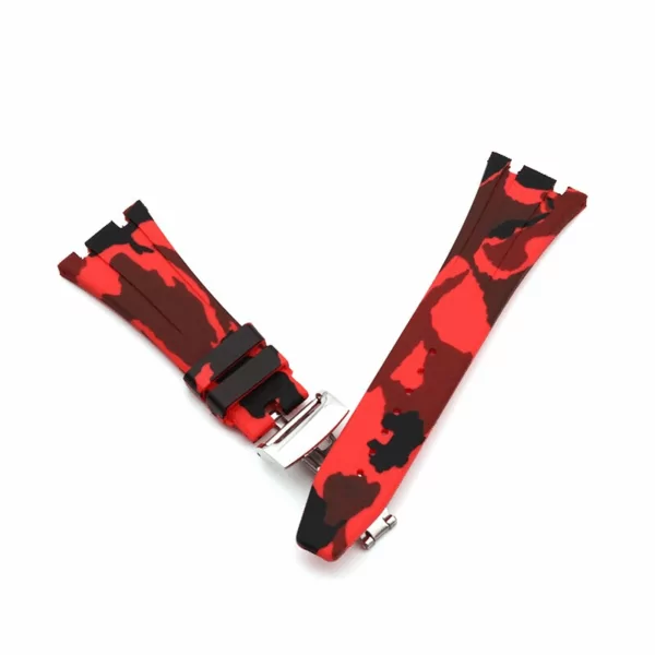 APSRXM1-8 Red Camouflage Strap Royal Oak Kasparov Audemars Piguet 26mm In Rubber