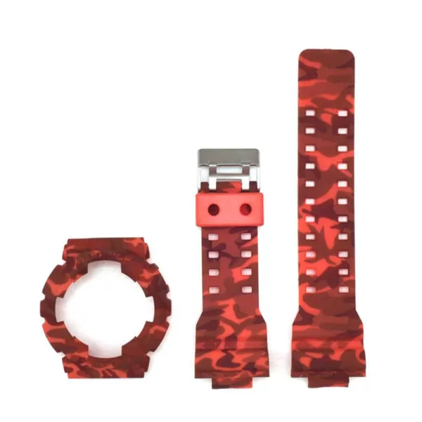 4_tui-En-Caoutchouc-Silicone-Bracelet-De-Montre-Casio-G-SHOCK-GA-110-100-GA-120 Camouflage Red Case & Strap Casio G-Shock GA-Series 16mm In Rubber