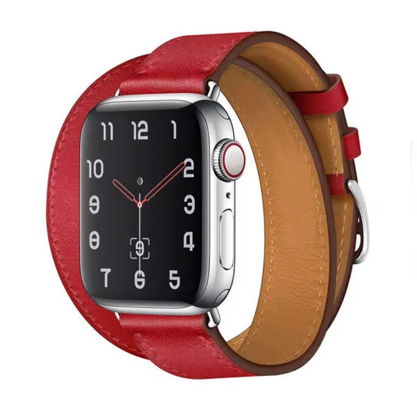 20_100-Bracelet-en-cuir-de-vache-v-ritable-Bracelet-de-ceinture-pour-Apple-Watch-5-4 Red Double Tour Band Apple iWatch Hermes In Leather