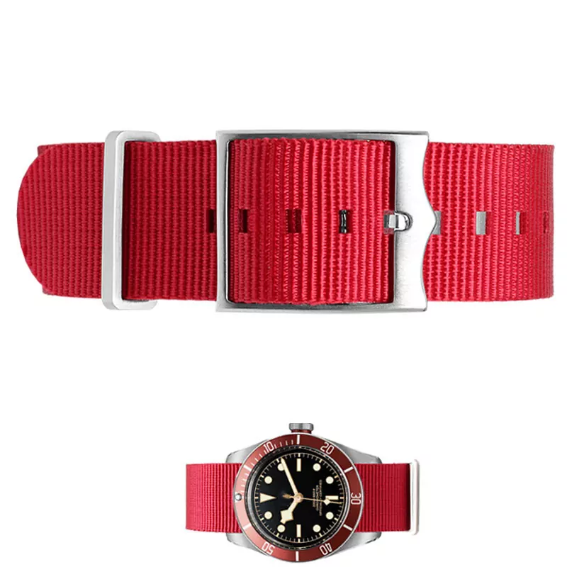 TDSNXI-6 Red Nato Strap for Tudor Black Bay, Pelagos in Nylon - 22mm