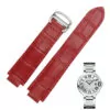 4_Bracelets-de-montre-en-cuir-v-ritable-de-couleur-de-qualit-boucle-de-d-ploiement-bracelet Red Strap Ballon Bleu Cartier In Crocodile/Leather Grain