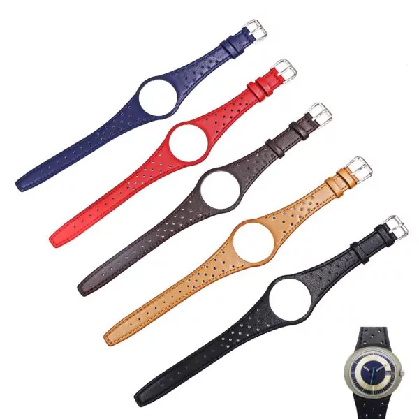 Red Strap Bracelet for Omega Dynamic In Calf Leather