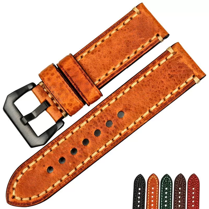 aikes-nouveaux-accessoires-de-montre-de_main-4 Brown Strap Panerai Luminor, Marina, Submersible In Buffalo Leather - 22, 24, 26mm