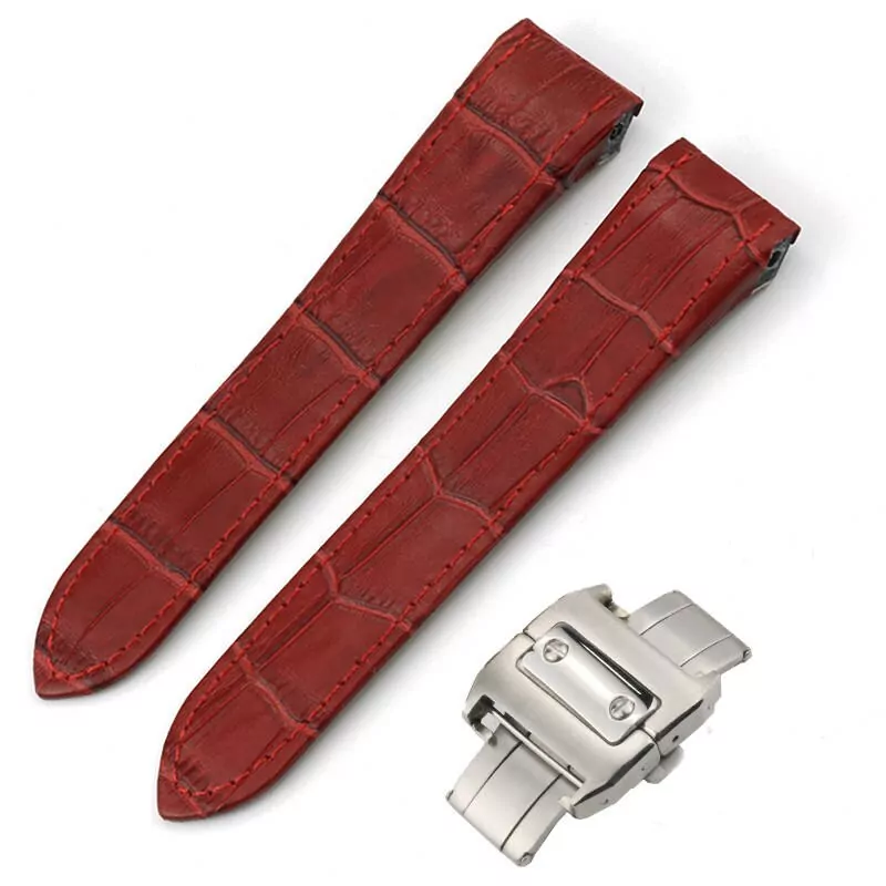 6_20mm-23mm-bracelet-de-montre-en-cuir-de-vachette-italien-de-haute-qualit-bracelet-de-montre Red Strap Santos Medium Cartier 20mm In Crocodile/Leather Grain