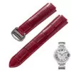 red_genuine-leather-strap-replacement-cartie_variants-9 Red Burgundy Strap Ballon Bleu Cartier In Crocodile/Leather Grain
