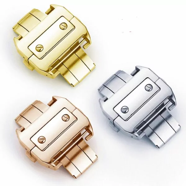 Montre-Accessoires-Remplacement-Cartier-Santos-18-21mm-Fermoir_1 Rose Gold Buckle Santos Cartier Stainless Steel - 18,21mm