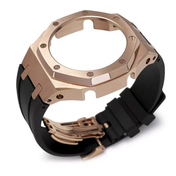 Style 5_en-3-modification-accessoires-de-ga-2100_variants-25 Rose Gold Case & Rubber Strap Casio G-Stock GA-2100, 2110 Conversion Kit Royal Oak