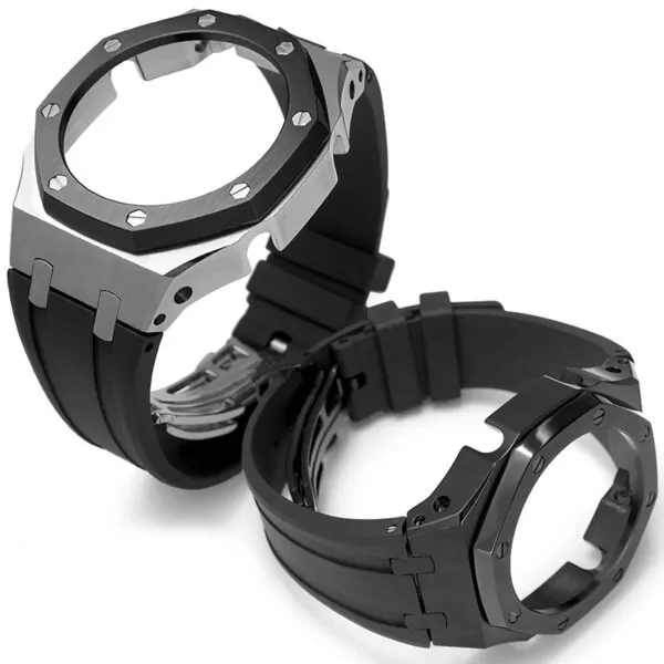 en-3-modification-accessoires-de-ga-2100_main-4 Black Case & Rubber Strap Casio G-Stock GA-2100, 2110 Conversion Kit Royal Oak