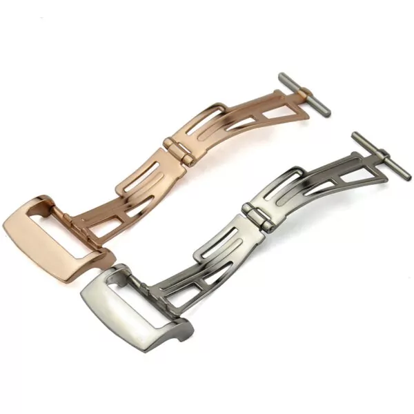 Boucle-en-acier-Montre-Unique-Papillon-D-ploiement-Fermoir-Fold-Inoxydable-Rose-Or-Noir-Bross-Poli-5 Rose Gold Folding Buckle for Royal Oak Offshore/Kasparov Audemars Piguet 18,20mm In Stainless Steel