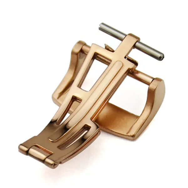 Boucle-en-acier-Montre-Unique-Papillon-D-ploiement-Fermoir-Fold-Inoxydable-Rose-Or-Noir-Bross-Poli-2 copy Rose Gold Folding Buckle for Royal Oak Offshore/Kasparov Audemars Piguet 18,20mm In Stainless Steel