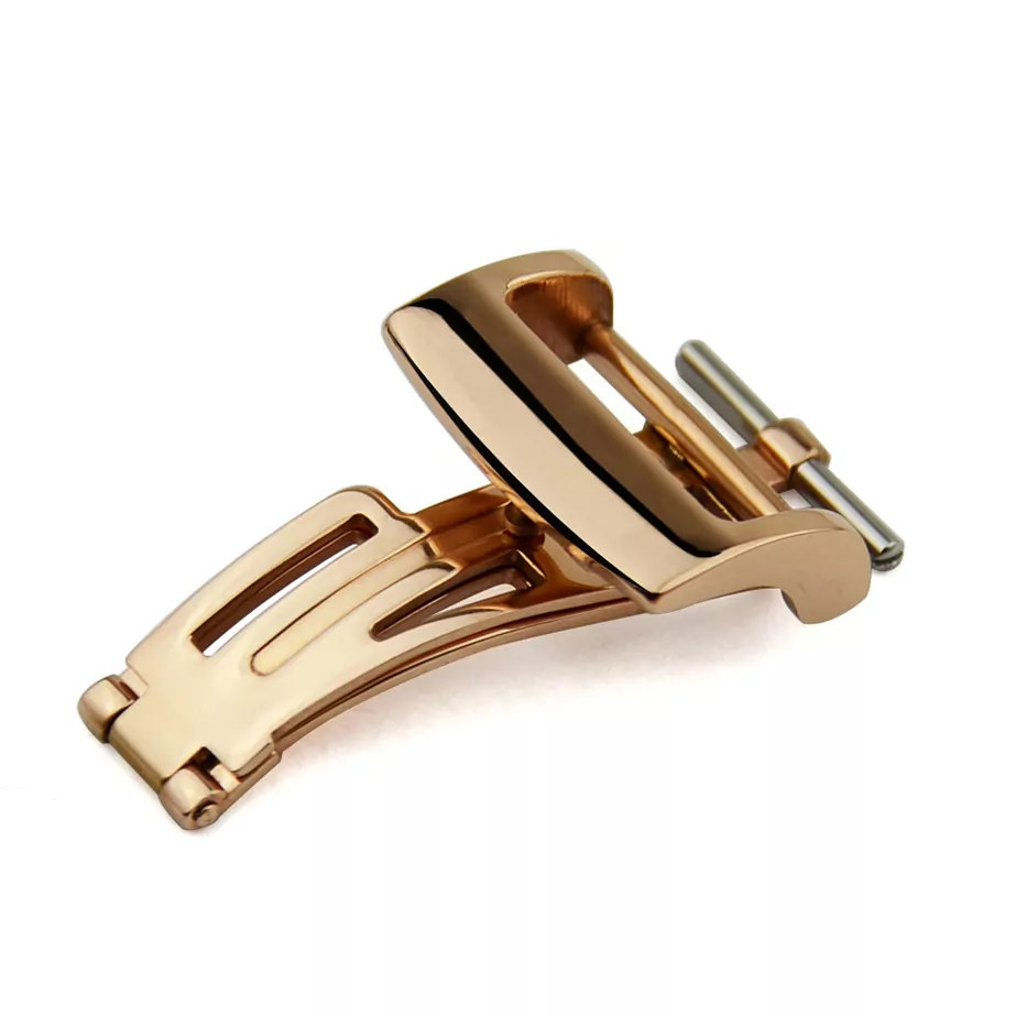 Boucle-en-acier-Montre-Unique-Papillon-D-ploiement-Fermoir-Fold-Inoxydable-Rose-Or-Noir-Bross-Poli-3 Rose Gold Folding Buckle for Royal Oak Offshore/Kasparov Audemars Piguet 18,20mm In Stainless Steel