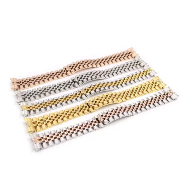 ROSS8G11-7 Rose Gold Strap Bracelet Jubilee for Rolex Datejust Solid End Link 20mm Stainless Steel