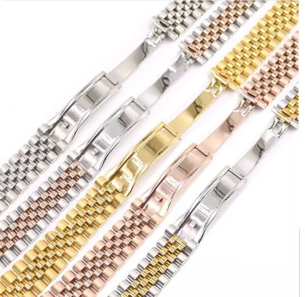 ROSS8G11-6 Rose Gold Strap Bracelet Jubilee for Rolex Datejust Solid End Link 20mm Stainless Steel