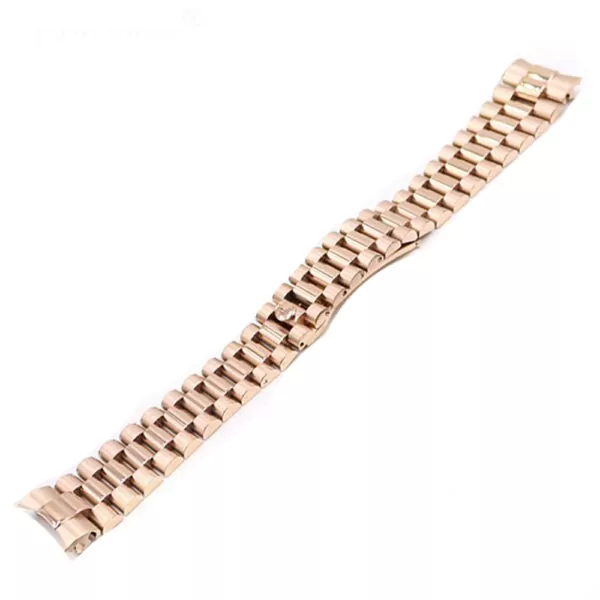 ROSS6G13-4 copy Rose Gold Strap Bracelet President for Rolex Datejust Solid End Link 20mm Stainless Steel