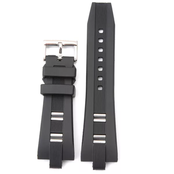 26mm-de-haute-qualit-bracelet-en-silicone-noir-pour-Bvlgari-montre-bracelet-tanche-plong-e-Montre Rubber & Stainless Steel Strap for Bvlgari Diagono 42mm