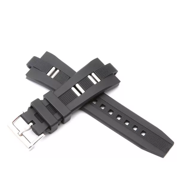 26mm-de-haute-qualit-bracelet-en-silicone-noir-pour-Bvlgari-montre-bracelet-tanche-plong-e-Montre-2 Rubber & Stainless Steel Strap for Bvlgari Diagono 42mm