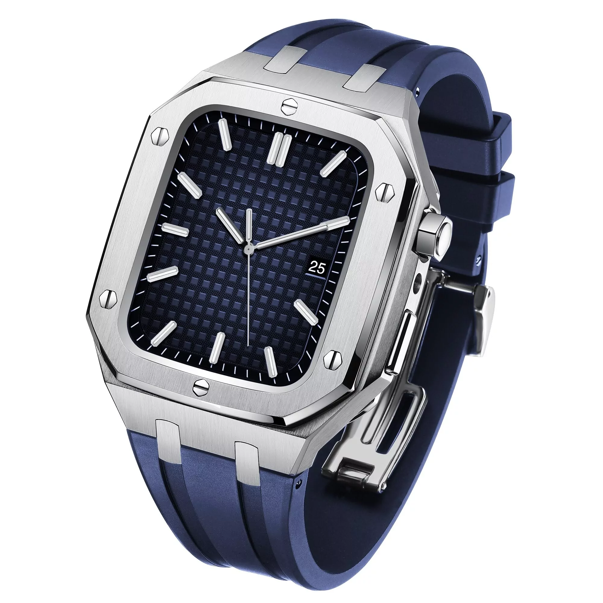 rubber strap 1_stainless-steel-latest-for-apple-watch-ba_variants-0 Silver & Blue Royal Oak Case with Rubber Band for Apple iWatch Series
