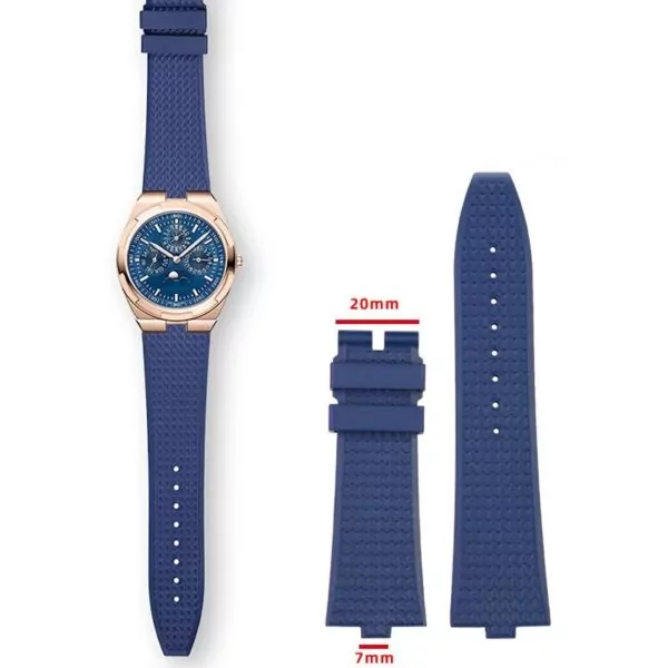 rubber-strap-is-suitable-24-x-7-mm-for-vc-v_main-2 Blue Rubber Strap for Vacheron Constantin Overseas Quick-Release - 24x7mm