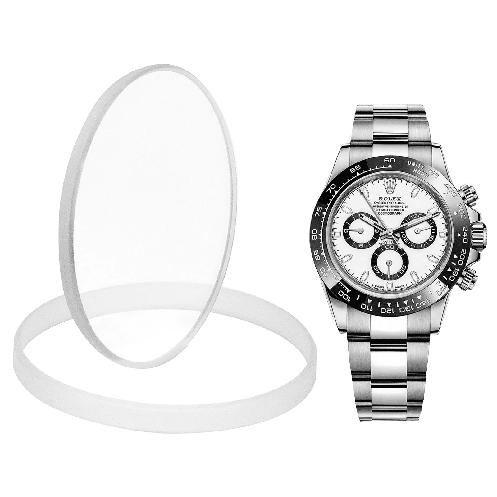 Background Sapphire Glass and Gasket for Rolex Daytona