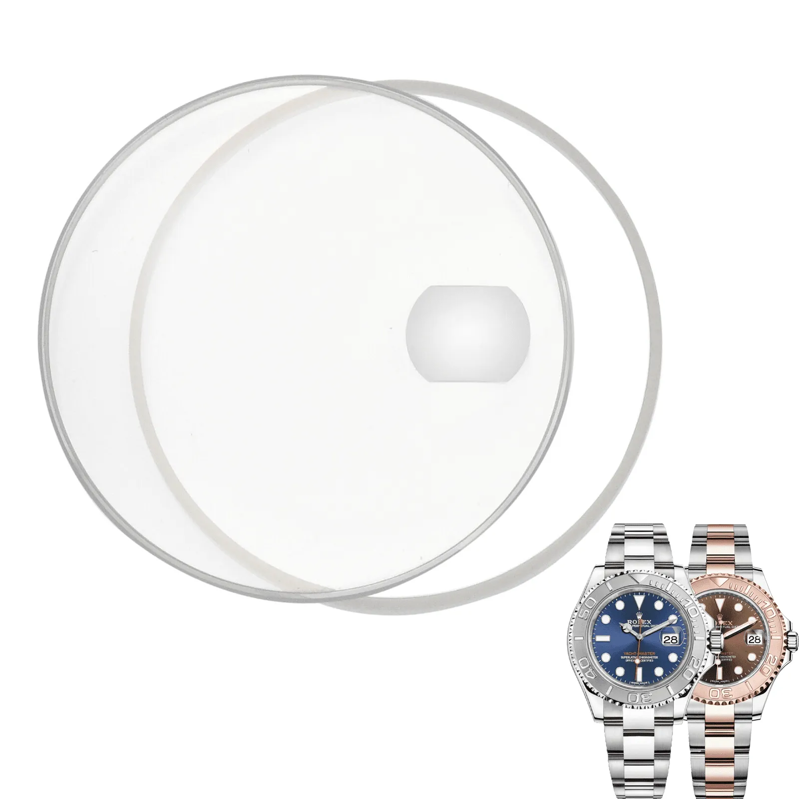 Background Sapphire Glass and Gasket with Windows for Rolex Yacht Master
