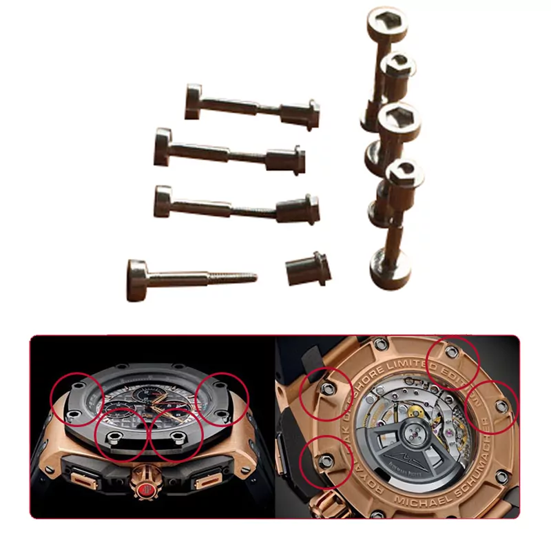 8-pi-ces-ensemble-int-rieure-hexagone-montre-vis-pour-AP-ROYAL-OAK-OFFSHORE-ROO-F1-2 2 Set of Case Screws for Silver Royal Oak Offshore F1 Audemars Piguet - Stainless Steel