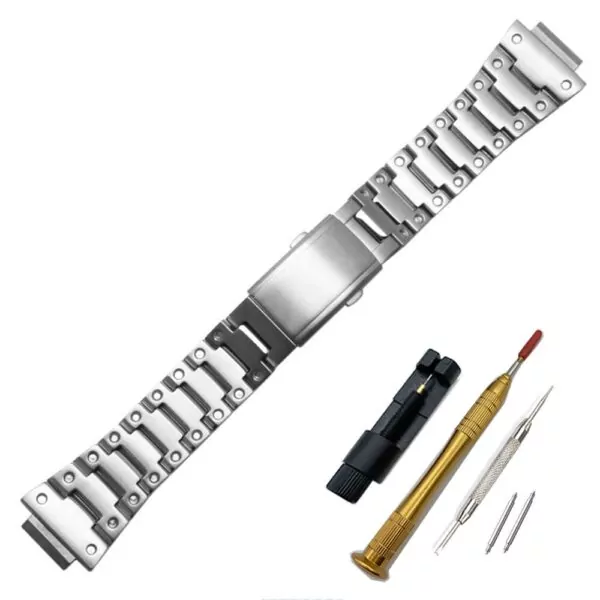 0_En-Acier-inoxydable-Bracelet-De-Montre-Lunette-Pour-Casio-G-shock-GW-5000-DW-5000-5025 Silver Case & Bracelet G-Shock Atomic Stainless Steel