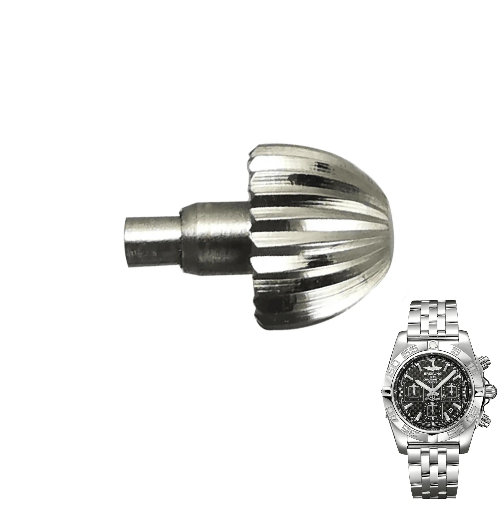 BTPSX-1 Silver Crown for Breitling Chronomat 38mm 5mm Stainless Steel