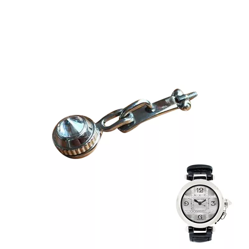 ROVS12 Silver Crown Pasha Cartier White Crystal & Stainless Steel